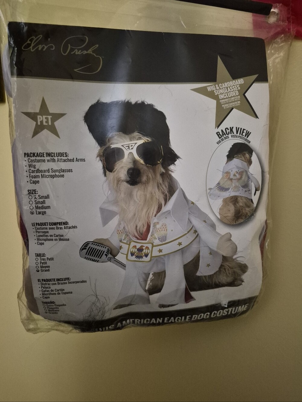 Elvis Presley American Eagle Dog Costume Size Large